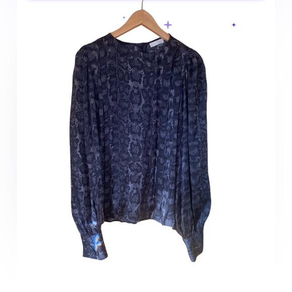 Anine Bing Renee snake print silk blouse Size S pristine condition